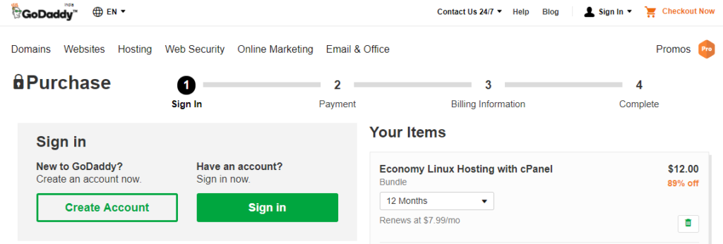 GoDaddy Checkout